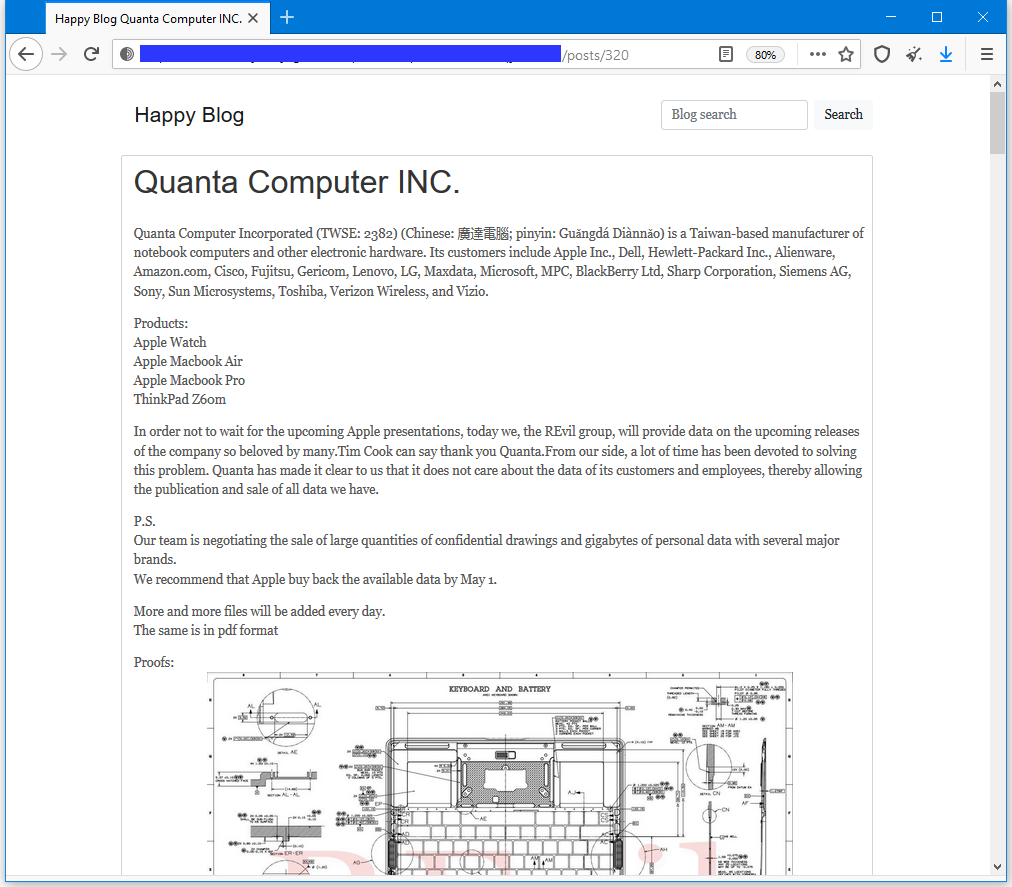 Extorção da REvil ao Quanta