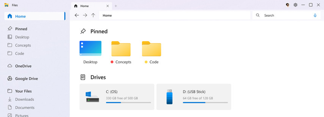Imagem de: Usuário cria sua própria versão do Windows 10 File Explorer e o resultado é surpreendente