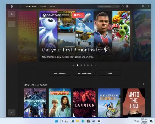 Novo aplicativo Xbox no Windows 11