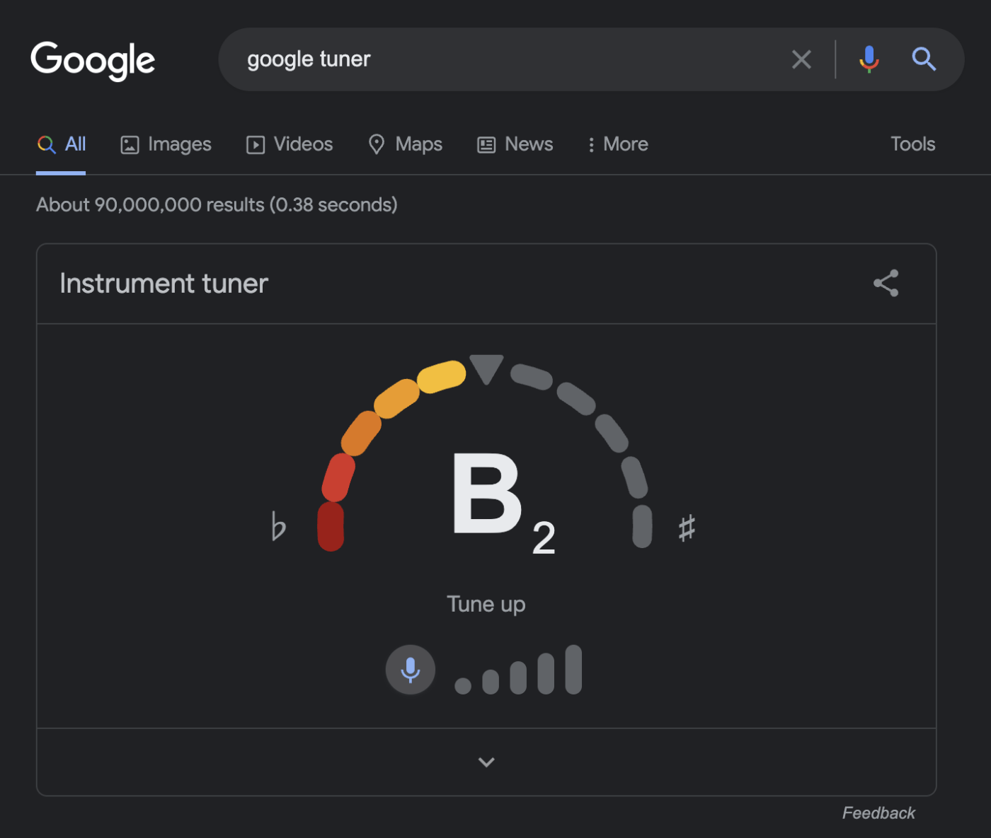 Afinador de Instrumento do Google