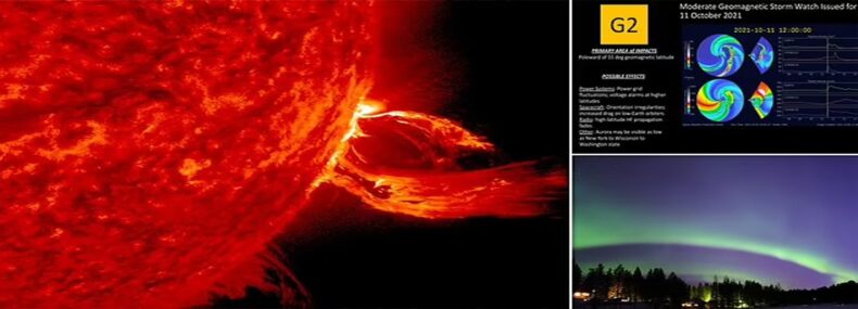 Imagem de: Uma enorme tempestade solar atingiu a Terra hoje às 13h