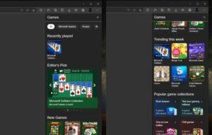 Microsoft Edge Painel de Jogos