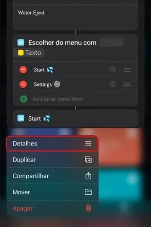 Atalho Siri Detalhes
