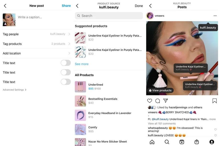 Marcar produtos Instagram
