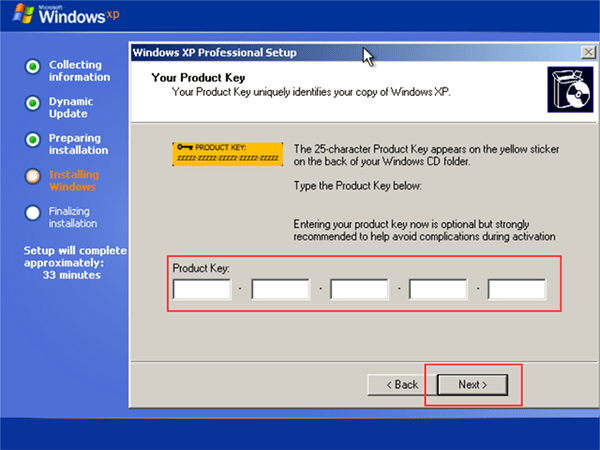 Windows XP Serial