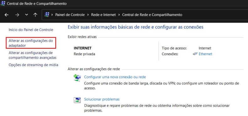 Central de Rede e Compartilhamento 2 - Windows 11
