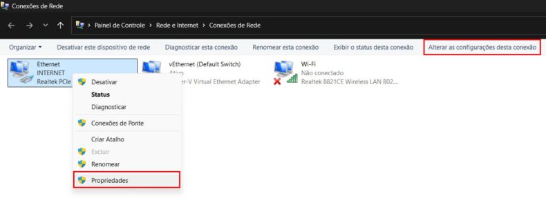 Conexões de Rede - Windows 11