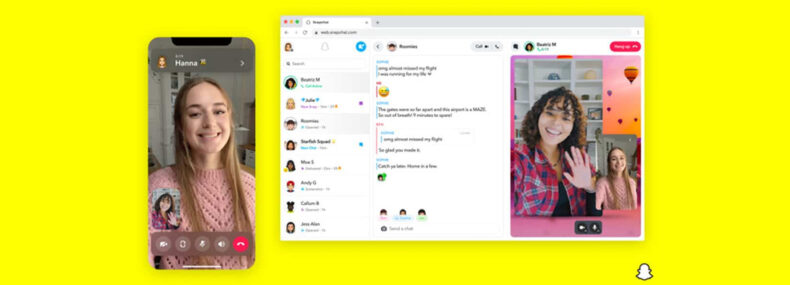 Imagem de: Snapchat lança versão web com recursos de chamada e bate-papo