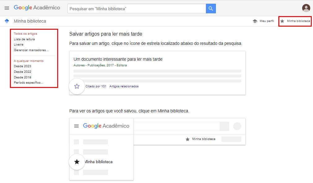 Google Acadêmico Minha Biblioteca