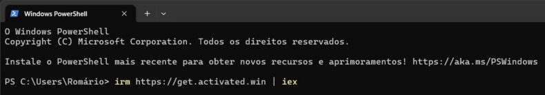 PowerShell - Comando para ativar o Windows 10