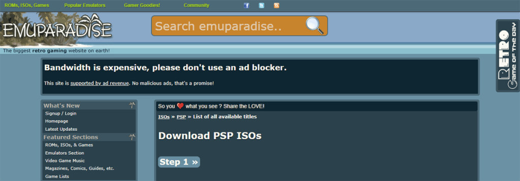 Emuparadise - Sites para baixar jogos de PPSSPP