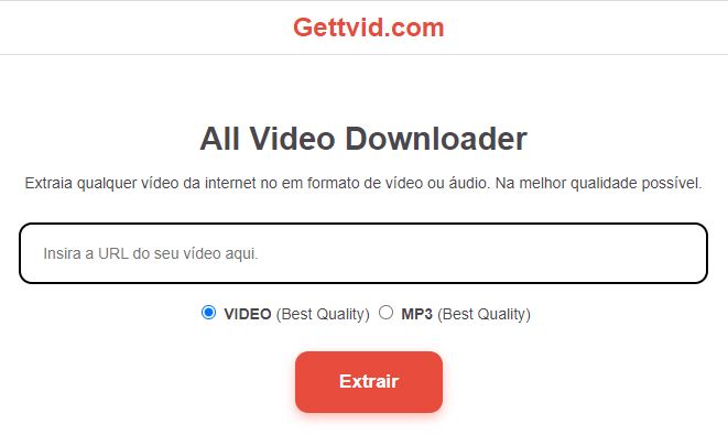 Baixar músicas do YouTube no Gettvid