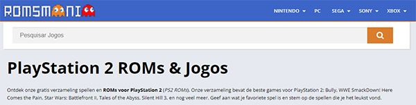 RomsMania Site para baixar jogos de PS2 no formato ISO