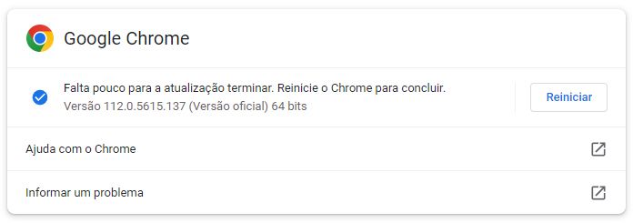 Atualização do Chrome