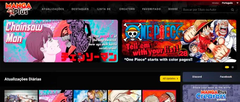 Manga Plus by Shueisha é o terceiro melhor site para ler mangá