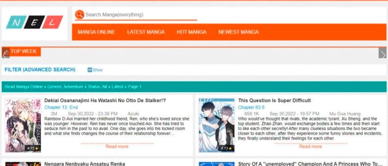 Manganelo é um dos melhores sites para ler mangá