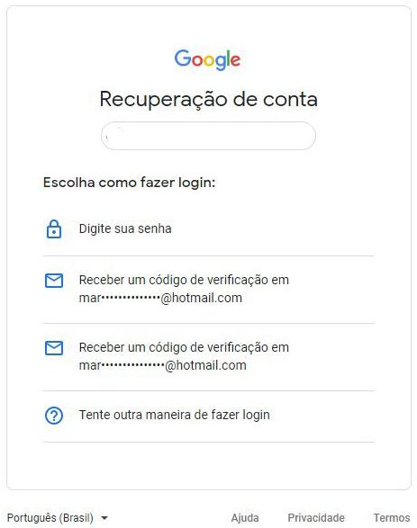 Recuperar Conta do Google