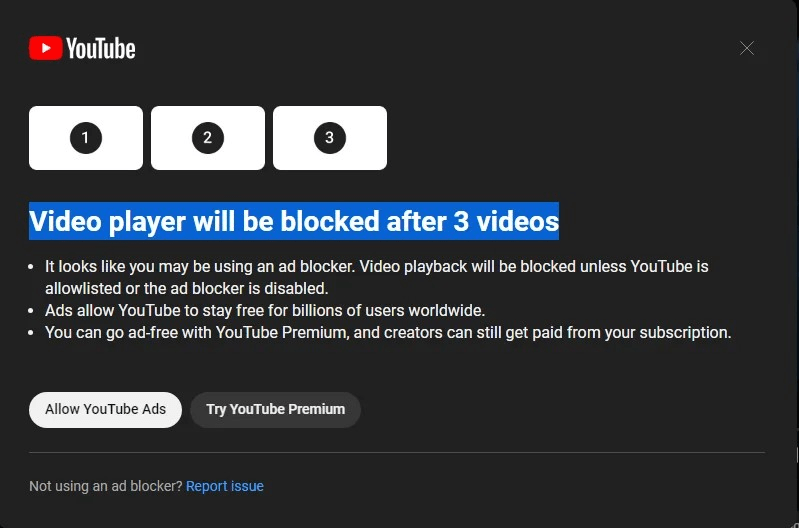 YouTube anti-adblock