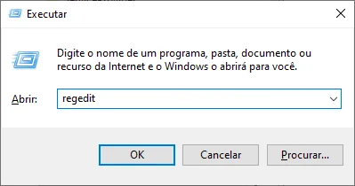 Aumentar a velocidade da Internet:Executar Regedit Windows
