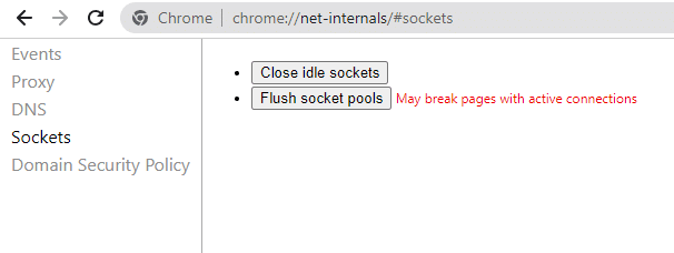 chrome net-internals sockets