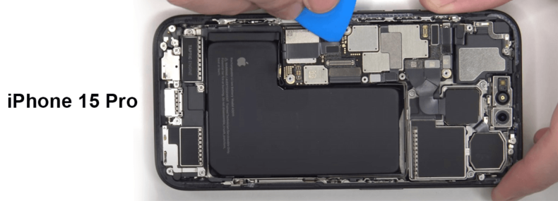 Imagem de: Desmontagem do iPhone 15 Pro revela como está mais fácil fazer a manutenção do aparelho