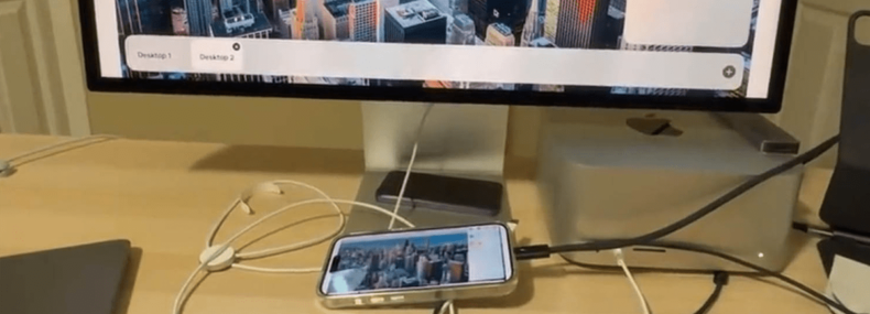 Imagem de: Desenvolvedor transforma iPhone 15 Pro em um PC