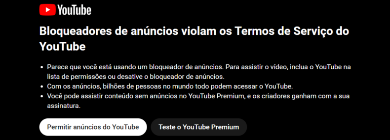 Imagem de: Como burlar o aviso de bloqueadores de anúncios do YouTube