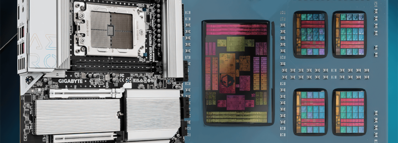 Imagem de: Gigabyte lança placa-mãe TRX50 AERO D SP6 para CPUs AMD Ryzen Threadripper 7000