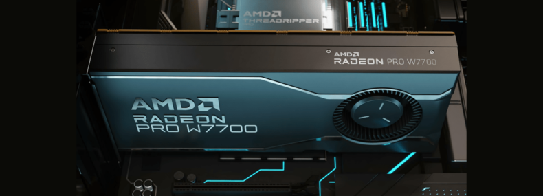 Imagem de: AMD lança GPU Radeon PRO W7700 com 16 GB de RAM e desempenho competitivo