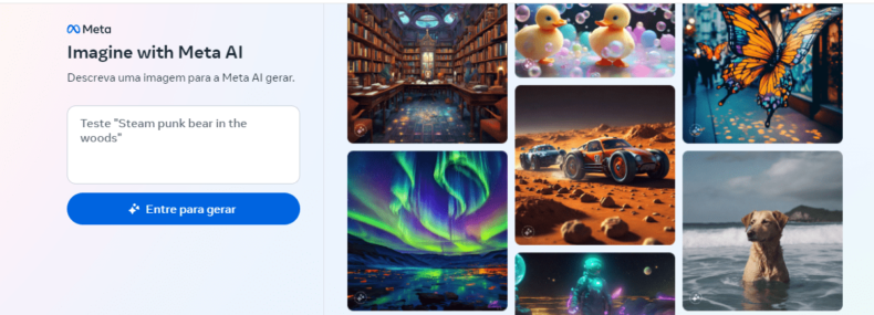 Imagem de: Meta lança site gerador de imagens AI gratuitamente