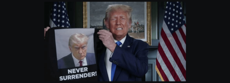 Imagem de: Trump coloca à venda sua nova coleção NFT "Mugshot"