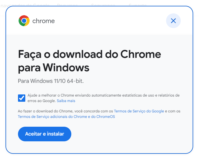 Baixar Instalador do Chrome