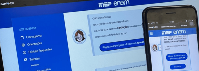 Imagem de: Site falso aplica golpes em candidatos do Enem 2024