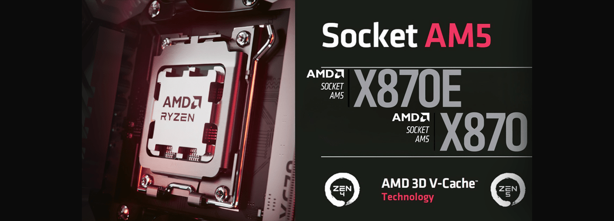 Imagem de: Placas-mãe AMD X870E e X870 AM5 serão lançadas em setembro