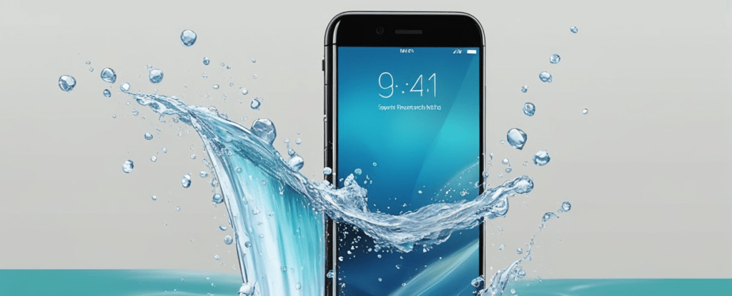 Água sendo ejetada de um iPhone por meio de um atalho