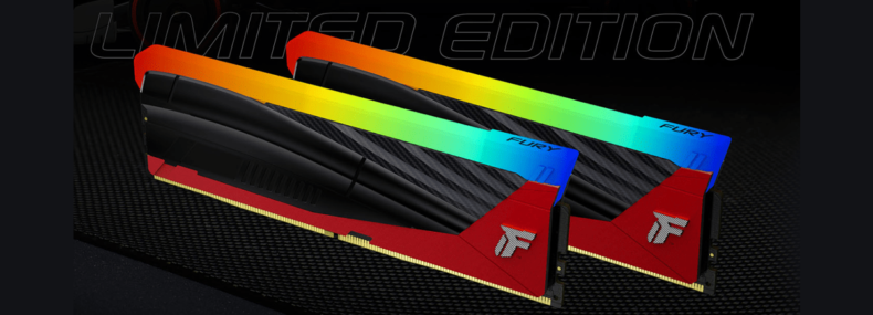 Imagem de: Kingston lança memória FURY Renegade DDR5 RGB de edição limitada com fibra de carbono