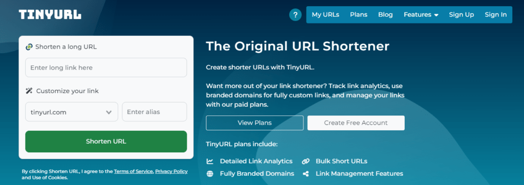 TinyURL - Encurtadores de URL grátis
