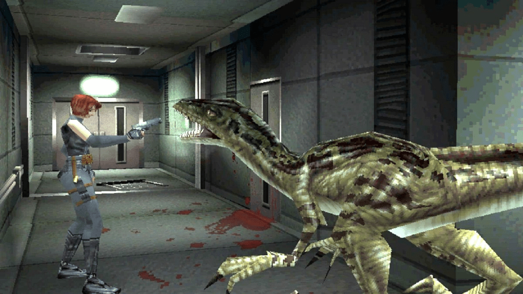 Dino Crisis rodando no Playstation 1