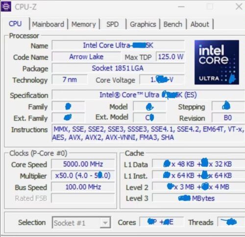 Intel Core Ultra 9 285K Arrow Lake S Desktop CPU