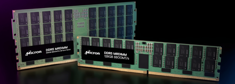 Imagem de: Micron revela memória DDR5 MRDIMM com até 256 GB e velocidades de 8800 MT/s