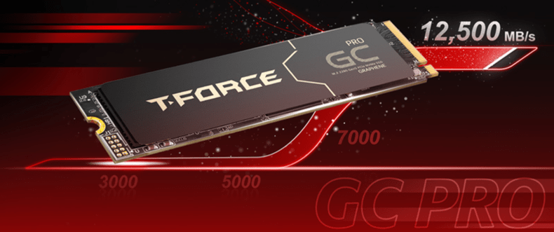 Imagem de: TeamGroup lança SSDs T-Force GC PRO Gen5 com dissipador de grafeno