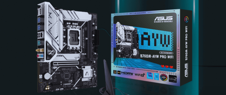 Imagem de: ASUS lança placa-mãe B760M-AYW PRO WIFI a preço acessível