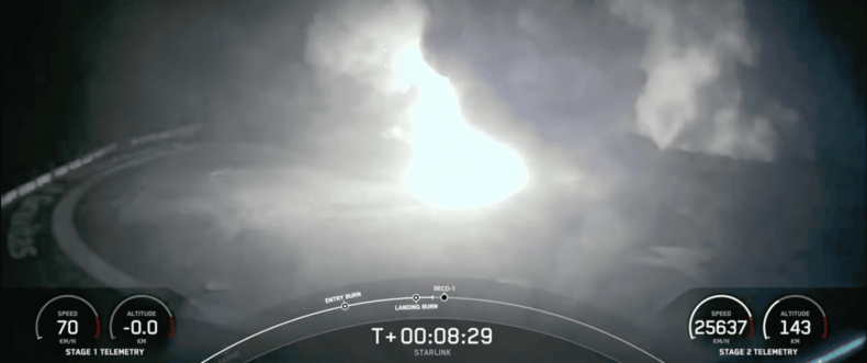 Imagem de: Foguete da SpaceX tomba e cai em acidente raro e violento