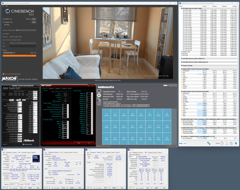 Cinebench R23 Core Ultra 9 285K 0x114