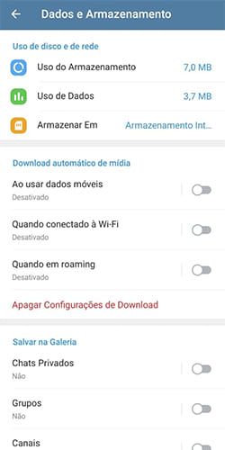 Download automático de mídia - Telegram