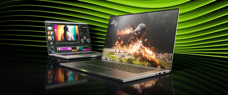 Imagem de: NVIDIA apresenta GPUs da série RTX 50 para laptops com até 24 GB e 50-150 W Max-Q