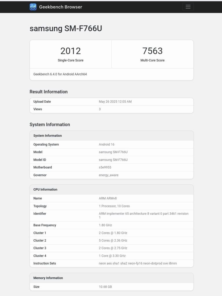 Exynos 2500 Geekbench 6 single core e multi core