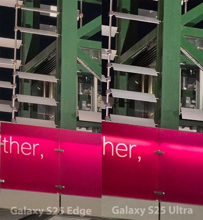 Galaxy S25 Edge vs Galaxy S25 Ultra Zoom de Câmera