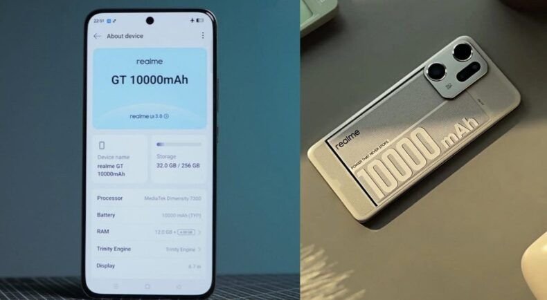 Realme conceito de smartphone com bateria de 10000mAh