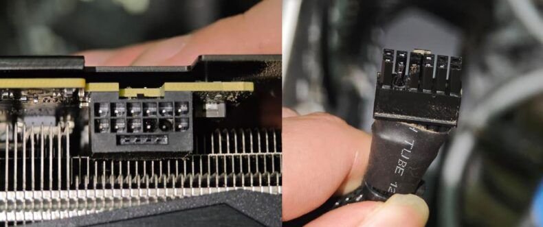 Imagem de: Adaptador 12VHPWR da GPU RTX 3060 Ti derrete em incidente raro